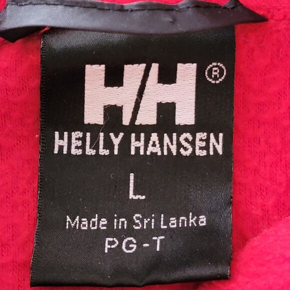 Helly Hansen Fleece Jacket Mens Sz L Red Full Zip Relaxed Fit Logo Spell Out - Picture 9 of 10